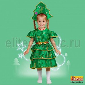 Ёлочка-3 Карнавальный костюм состоит из нарядного зелёного платья и  короны. Подойдет для  новогодних  утренников и карнавальных вечеров.