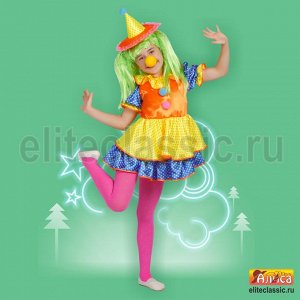 Клоунесса Весёлый костюм клоунессы состоит из  яркого разноцветного платья, колготок, образ дополняет колпачёк. Костюм подойдет для театральных и тематических постановок, новогодних  праздников. 
Нос 