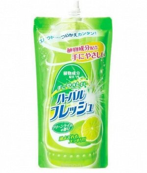 "Mitsuei" Средство для мытья посуды, овощей и фруктов с ароматом лайма 0.5л (мэу) 1/21
