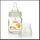 FARLIN - Стеклянная бутылочка для кормления с широким горлышком (120 мл, white)