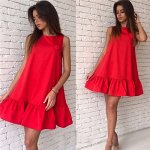 Платье без рукавов цвет: КРАСНЫЙ