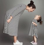 Платье с длинными рукавами цвет ЧЕРНО-БЕЛЫЙ
