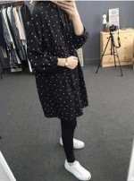 Платье с длинными рукавами свободного кроя цвет: ЧЕРНЫЙ