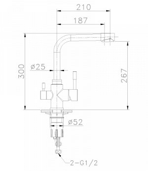 LEMARK LM5061S &quot;Эксперт&quot; Смеситель для кухни с подключением к фильтру питьевой воды, сталь