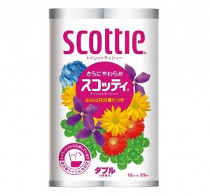 Туалетная бумага Crecia "Scottie Flower PACK", двухслойная 12 рулонов (25 м) / 8