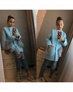 Пальто для девочки голубое модель 30314862