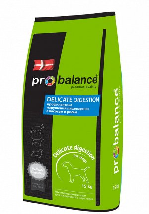 ProBalance Delicate Digestion Корм сухой для взрослых собак с лососем и рисом, 15 кг