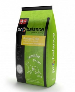 Probalance Sensitive Корм сухой д/кош. с чувствительным пищеварением (курица-рис), 10 кг