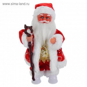 Дед Мороз, в шубке, белый кант, английская мелодия