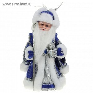 Дед Мороз "Шик", в синей шубе, с барабаном, русская мелодия