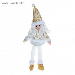 Мягкая игрушка "Дед Мороз" (узорный золотой костюм)