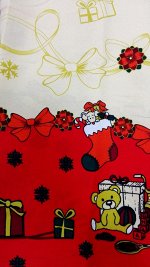 скатерть новогодняя тряпичная, 150*220 см