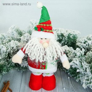 Мягкая игрушка "Дед Мороз" на ножках (50,60 см) красно-белая шубка 11*60 см