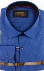 Модель Классическая Рукав длинный Воротник комбинированный Состав 75% cotton,22% viscosa,3% licra Рисунок клетка мелкая Цвет син