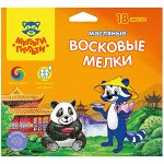 Мелки масляные Мульти-Пульти &quot;Енот в Китае&quot;, 18цв., шестигранные, картон, европодвес