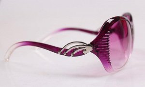 Солнцезащитные очки фиолетовые с рифленой поверхностью и дугами на дужках