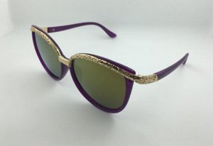 Солнцезащитные очки фиолетовые с золотой дугой по верхнему краю