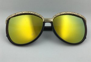 Солнцезащитные очки коричневые с золотой дугой по верхнему краю