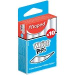 Набор белого мела Maped &quot;White&#039;peps&quot; круглый, формула &quot;без грязи&quot;, 10шт.