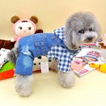 Комбинезон с капюшоном для собак цвет: СИНЯЯ КЛЕТКА + СИНИЙ