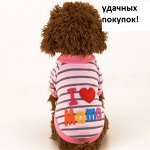 Футболка для собак цвет РОЗОВЫЙ С НАДПИСЬЮ