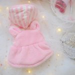 Пальто утепленное с капюшоном для собак цвет РОЗОВЫЙ