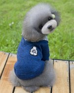 Свитер с иммитацией рубашки для собак цвет СИНИЙ