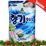 Кондиционер для белья Sandokkaebi Soft Aroma Aqua Blue Свежесть океана, запасной блок, 1300 мл