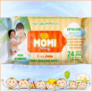MOMI Family Extra SizeДетские влажные салфетки  24 шт. (300х200mm)