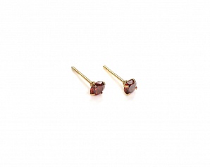 Серьги-гвоздики (серебро) PR1469(1)-6 бордо