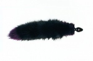 Анальная пробка с фиолетовым натуральным лисьим хвостом - Wild Lust
