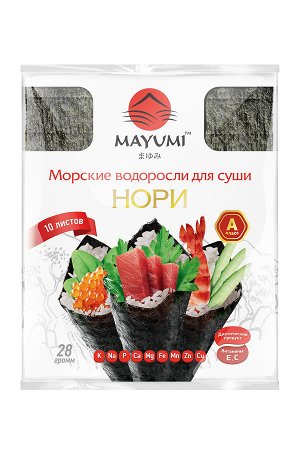 Нори(морские водоросли для суши) MAYUMI, п/э пакет, 10л,28г