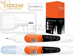 Канцелярия Корректирующая ручка TUKZAR, 7 мл., с металлическим наконечником. Упаковка - картонная коробка.