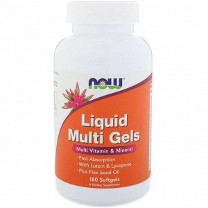 Now Foods, Liquid Multi Gels, 180 мягких желатиновых капсул