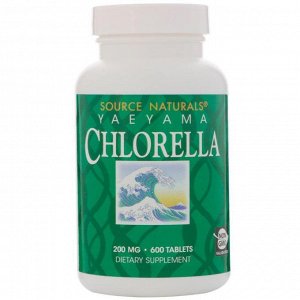 Хлорелла Source Naturals, Хлорелла с островов Яэяма, 200 мг, 600 таблеток. 00% выращенная в чистой воде хлорелла, отращиваемая на коралловых рифах острова Ишидаки, Япония. Хлорелла считается зеленым с