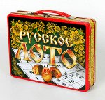 Лото Русское &quot;Русские узоры&quot; (жестяной чемоданчик)