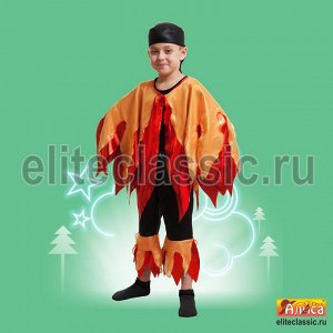 Огонь Карнавальный костюм состоит из  черной банданы, яркого, оригинального красно-оранжевого плаща и штанов. Подходит  для любого костюмированного праздника в детском саду, на новый год и прочих меро