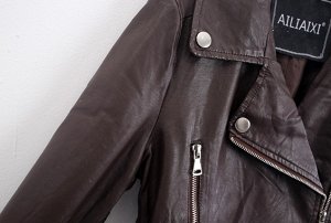 Куртка PU кожа, размер S - длина 50 см, ОГ 88 см, плечи 36 см, рукава 60 см