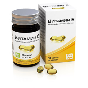 Витамин Е 400 мг №30 банка/коробка (200мг α-токоферола ацетата/капс.)