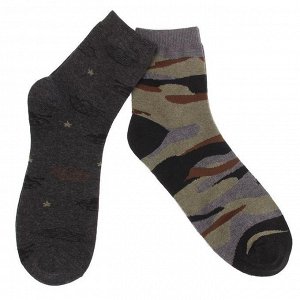 Набор мужских носков (2 пары) "Военные" р-р 27-29 , 80% хл.,15% п/а, 5% эл.