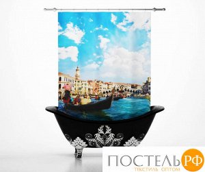 Шторы для ванной: Венецианский канал