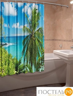 В0003  148*180+/-3,шторка д/ванной, Гавайский рай