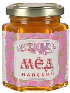Мёд натуральный ПОТАПЫЧЪ майский (ст/бан 250г*12)