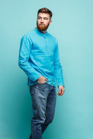 Мужская рубашка Амос голубой