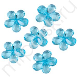 Декоративные бусины Цветы голубые 2,1 см 20 шт