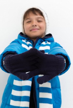 Перчатки детские для мальчиков Contamp темно-синий