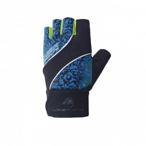 Женские перчатки  CHIBA Wristpro (40916)-цвет чёрный-королевский синий