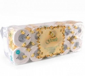 "Gentle" Трехслойная туалетная бумага с ароматом «Европы» (в индивидуальной упаковке) 10 рулонов