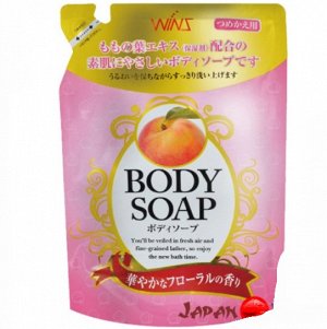 Крем-мыло Wins Body Soup peach с экстрактом листьев персика