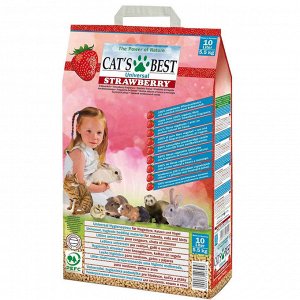 Cats Best Universal Strawberry наполнитель древесный клубника 5,5 кг 10 л